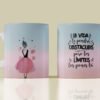 Taza en tonos suaves con ilustración femenina y frase motivadora “La vida te pondrá obstáculos, pero los límites los pones tú”, ideal como regalo inspirador.